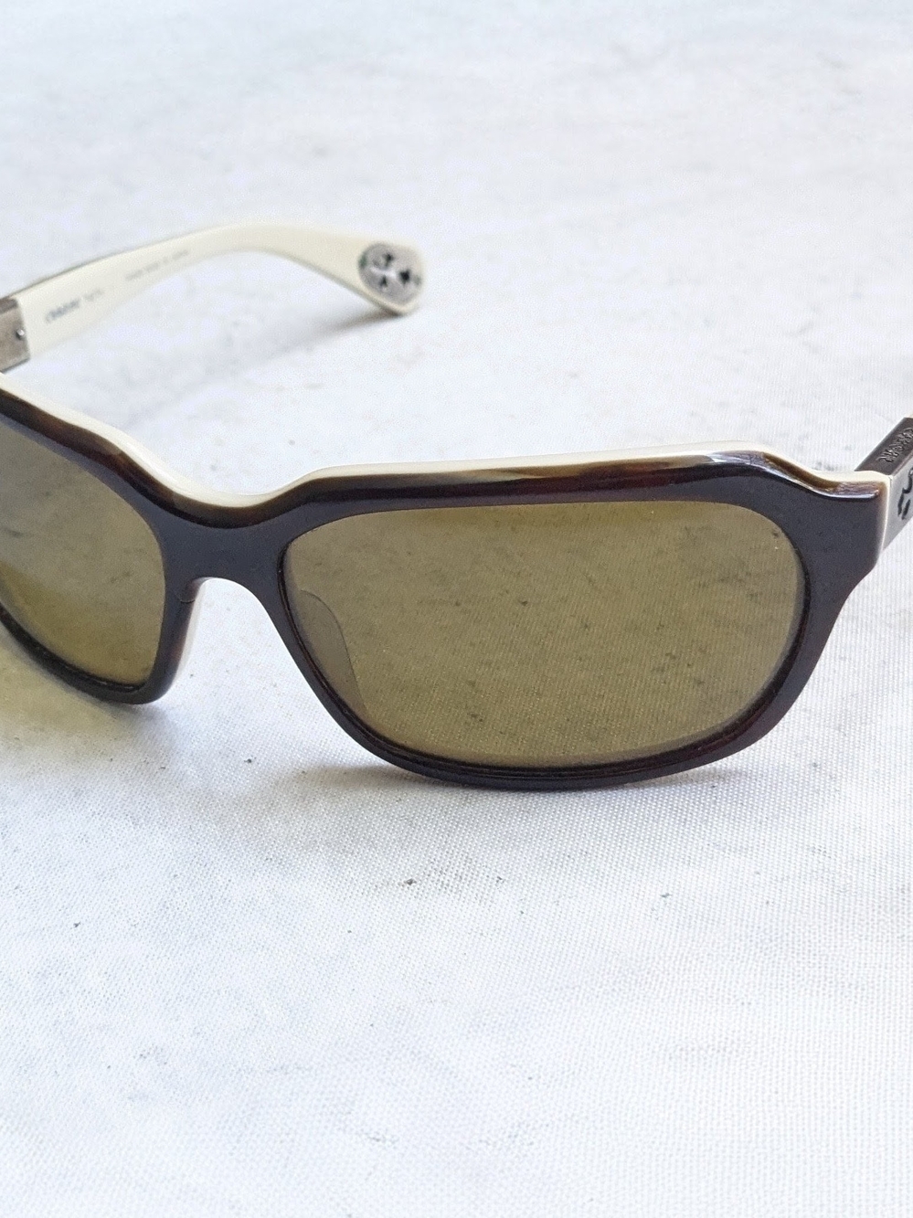 Chrome Hearts Injected Sunglasses Brown Frames Green Lenses